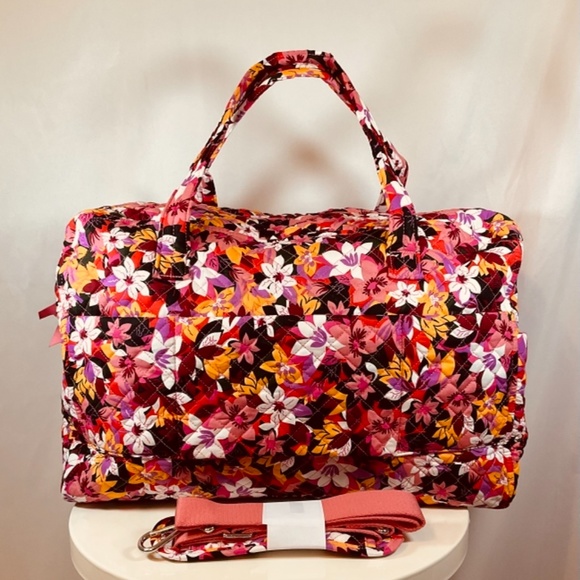 Vera Bradley Weekender Travel Bag Suitcase Spring Break Coral - Picture 3 of 8